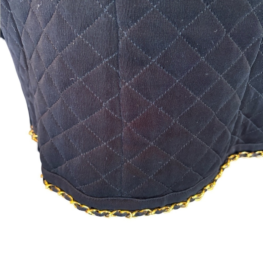 Travelers By Chico’s Quilted Jacket. Gold Chain Trim Interwoven W/Leather Size L - Picture 3 of 6